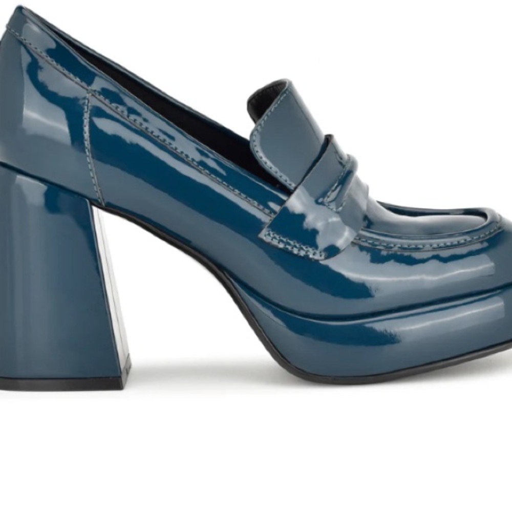 NIB-Nine West Square Toe Casual Style Street Style Plain Block Heels